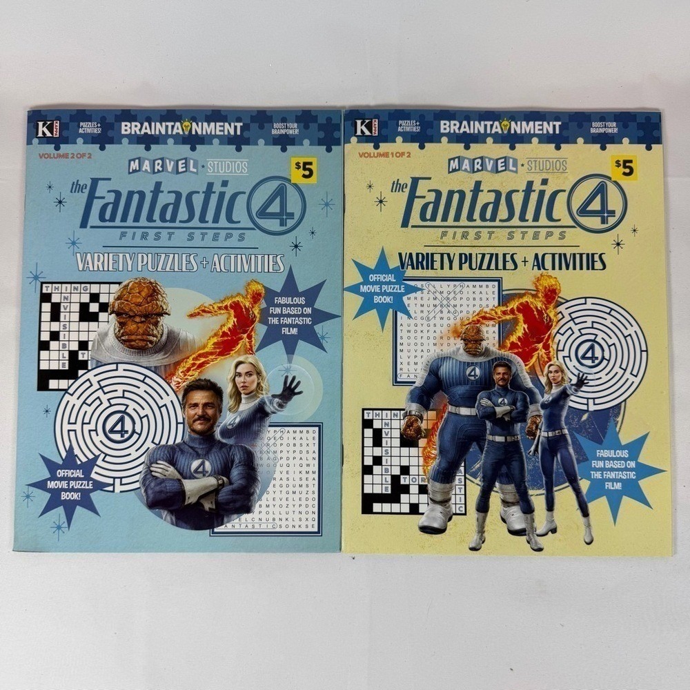 Marvel Studios Fantastic 4 First Steps Variety Puzzles Activities Vol 1 & 2 Set